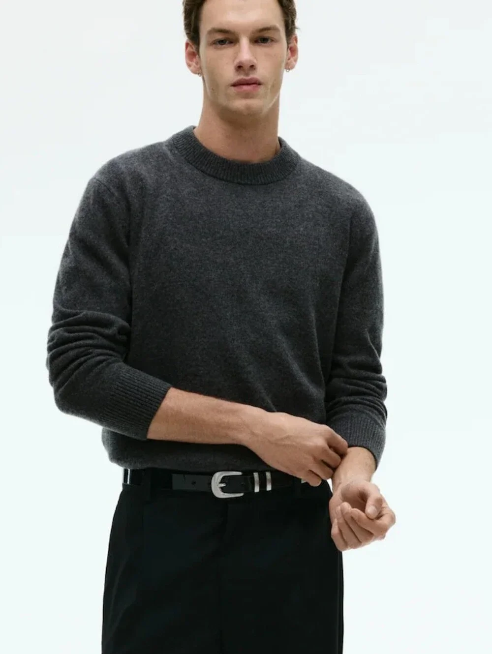 J. Crew Cashmere 100% crewneck sweater Men's Size L Gray Color